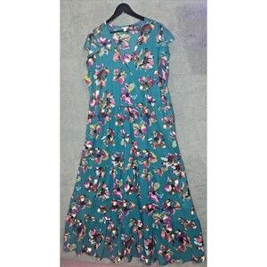 Womens Tiered Floral Maxi Dress 26W 28W Cottagecore Floral Boho Festival Tiered
